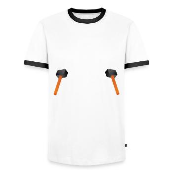Rétro Wing Foiler - T-shirt contrasté Homme - blanc/noir - Devant - AI Model Female 172 light (172cm) & AI Model Male 178 dark (178cm)