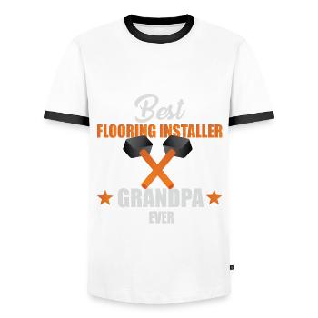 Retro Ferry Vêtements Porte-conteneurs - T-shirt contrasté Homme - blanc/noir - Devant - AI Model Female 172 light (172cm) & AI Model Male 178 dark (178cm)