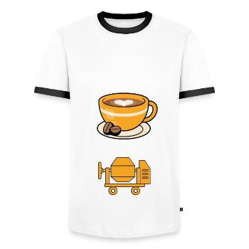Kaffee Und Beton - Männer Kontrast-T-Shirt - Weiß/Schwarz - Vorne - AI Model Female 172 light (172cm) & AI Model Male 178 dark (178cm)