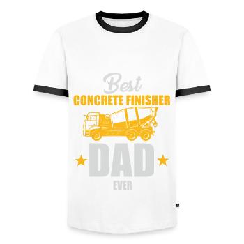 Best Concrete Paver Dad Ever - Men's Ringer Shirt - white/black - Front - AI Model Female 172 light (172cm) & AI Model Male 178 dark (178cm)
