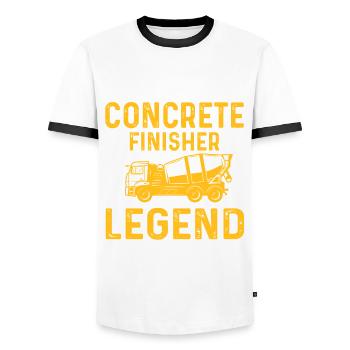 Funny concrete polisher legend - Men's Ringer Shirt - white/black - Front - AI Model Female 172 light (172cm) & AI Model Male 178 dark (178cm)