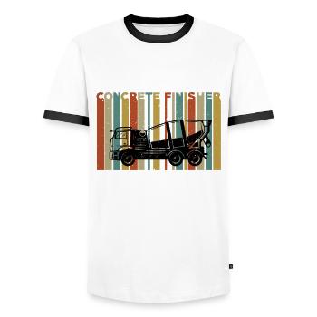 Betonmischer-lkw - Männer Kontrast-T-Shirt - Weiß/Schwarz - Vorne - AI Model Female 172 light (172cm) & AI Model Male 178 dark (178cm)