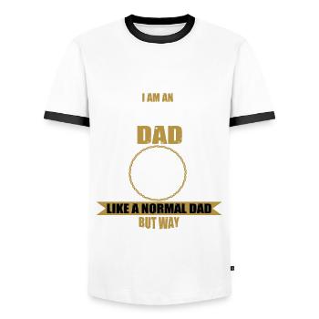 Funny Metallurgical Worker Papa Design - Men's Ringer Shirt - white/black - Front - AI Model Female 172 light (172cm) & AI Model Male 178 dark (178cm)