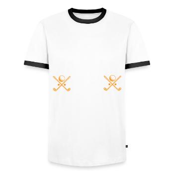Miniature golf - Men's Ringer Shirt - white/black - Front - AI Model Female 172 light (172cm) & AI Model Male 178 dark (178cm)