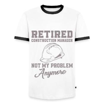 Le gestionnaire de site à la retraite n’est pas mon problème - T-shirt contrasté Homme - blanc/noir - Devant - AI Model Female 172 light (172cm) & AI Model Male 178 dark (178cm)