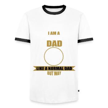 Lustiger Bauleiter Papa - Männer Kontrast-T-Shirt - Weiß/Schwarz - Vorne - AI Model Female 172 light (172cm) & AI Model Male 178 dark (178cm)