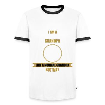 Drôle de directeur de construction Grand-père - T-shirt contrasté Homme - blanc/noir - Devant - AI Model Female 172 light (172cm) & AI Model Male 178 dark (178cm)