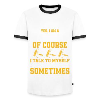 Lustiger Maler Spruch - Männer Kontrast-T-Shirt - Weiß/Schwarz - Vorne - AI Model Female 172 light (172cm) & AI Model Male 178 dark (178cm)