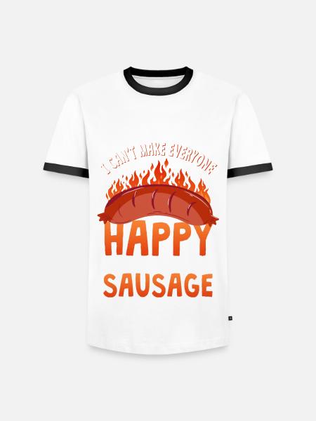 Lustiges Wurst T-Shirt - Männer Kontrast-T-Shirt - Weiß/Schwarz