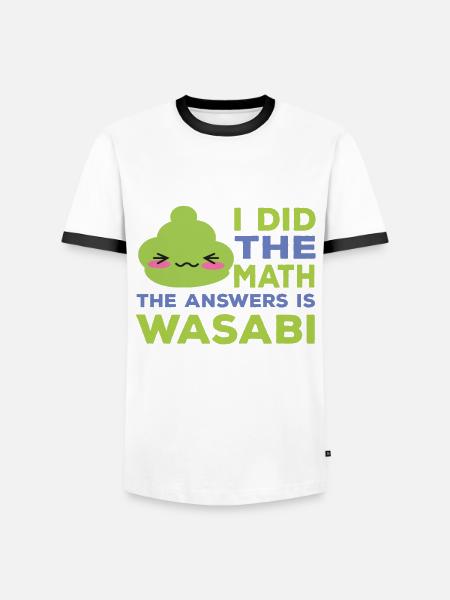 Drôle de wasabi - T-shirt contrasté Homme - blanc/noir