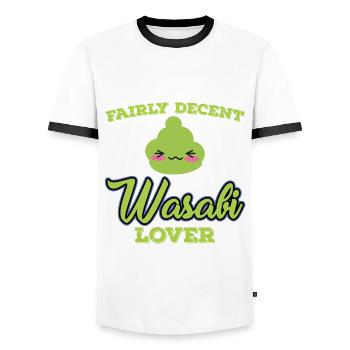 Wasabi - T-shirt contrasté Homme - blanc/noir - Devant - AI Model Female 172 light (172cm) & AI Model Male 178 dark (178cm)