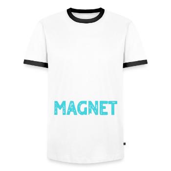 I'm addicted to magnetic fish - Men's Ringer Shirt - white/black - Front - AI Model Female 172 light (172cm) & AI Model Male 178 dark (178cm)