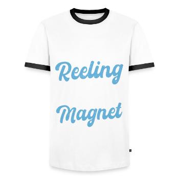 Magnetfischen - Männer Kontrast-T-Shirt - Weiß/Schwarz - Vorne - AI Model Female 172 light (172cm) & AI Model Male 178 dark (178cm)