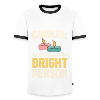 Cool candle lover design - Men's Ringer Shirt - white/black - Front - AI Model Female 172 light (172cm) & AI Model Male 178 dark (178cm)