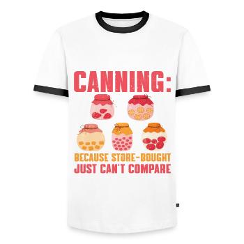 Tolles Einkochen und Einmachen Geschenk - Männer Kontrast-T-Shirt - Weiß/Schwarz - Vorne - AI Model Female 172 light (172cm) & AI Model Male 178 dark (178cm)