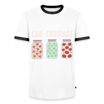 Lustiges Einkochen Lover Shirt - Männer Kontrast-T-Shirt - Weiß/Schwarz - Vorne - AI Model Female 172 light (172cm) & AI Model Male 178 dark (178cm)