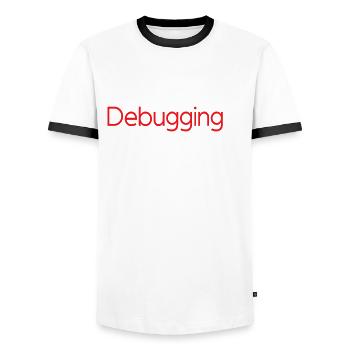 Lustiges Debugging-design - Männer Kontrast-T-Shirt - Weiß/Schwarz - Vorne - AI Model Female 172 light (172cm) & AI Model Male 178 dark (178cm)