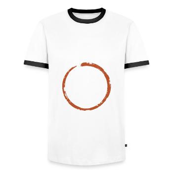 Dog Trainer - Men's Ringer Shirt - white/black - Front - AI Model Female 172 light (172cm) & AI Model Male 178 dark (178cm)