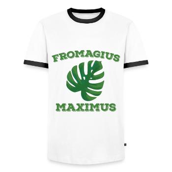 Monstera plant Fromagius Maximus - Men's Ringer Shirt - white/black - Front - AI Model Female 172 light (172cm) & AI Model Male 178 dark (178cm)