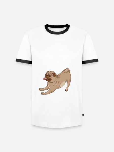 Hundeausführer Und Mopsliebhaber - Männer Kontrast-T-Shirt - Weiß/Schwarz
