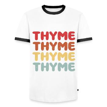 Thym - T-shirt contrasté Homme - blanc/noir - Devant - AI Model Female 172 light (172cm) & AI Model Male 178 dark (178cm)