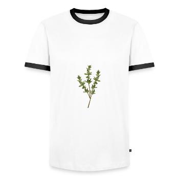 Chuchoteur de thym - T-shirt contrasté Homme - blanc/noir - Devant - AI Model Female 172 light (172cm) & AI Model Male 178 dark (178cm)