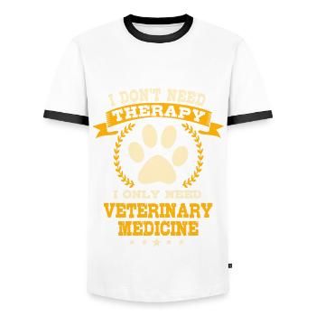 Funny veterinary medicine saying - Men's Ringer Shirt - white/black - Front - AI Model Female 172 light (172cm) & AI Model Male 178 dark (178cm)