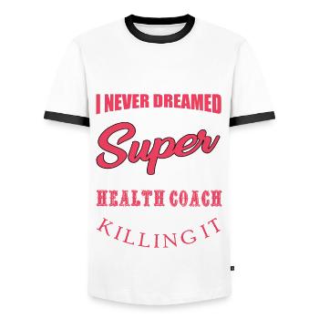Drôle de motivation de coach de santé - T-shirt contrasté Homme - blanc/noir - Devant - AI Model Female 172 light (172cm) & AI Model Male 178 dark (178cm)