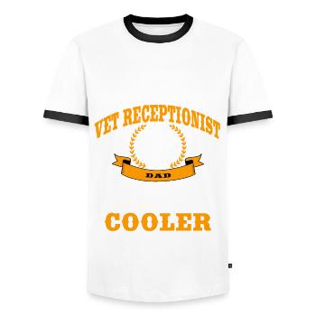 Funny veterinarian receptionist father - Men's Ringer Shirt - white/black - Front - AI Model Female 172 light (172cm) & AI Model Male 178 dark (178cm)