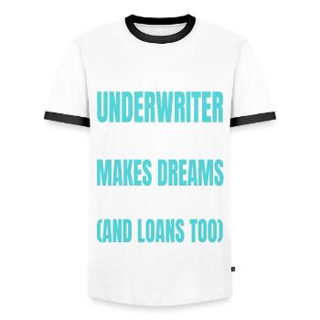 Funny Underweight Costume - Men's Ringer Shirt - white/black - Front - AI Model Female 172 light (172cm) & AI Model Male 178 dark (178cm)