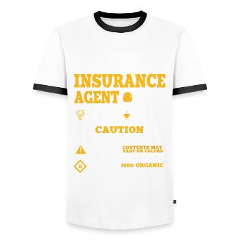 Insurance agent - Men's Ringer Shirt - white/black - Front - AI Model Female 172 light (172cm) & AI Model Male 178 dark (178cm)