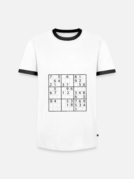Funny Sudoku Legend - Men's Ringer Shirt - white/black