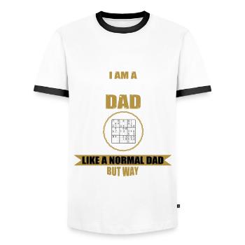 Sudoku Papa - Männer Kontrast-T-Shirt - Weiß/Schwarz - Vorne - AI Model Female 172 light (172cm) & AI Model Male 178 dark (178cm)