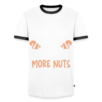 Squirrels and nuts - Men's Ringer Shirt - white/black - Front - AI Model Female 172 light (172cm) & AI Model Male 178 dark (178cm)