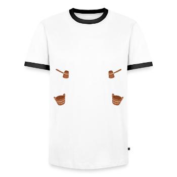 Retro Ferry Vêtements Porte-conteneurs - T-shirt contrasté Homme - blanc/noir - Devant - AI Model Female 172 light (172cm) & AI Model Male 178 dark (178cm)