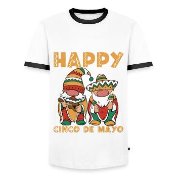 Drôles de nains de mariachi Cinco De Mayo - T-shirt contrasté Homme - blanc/noir - Devant - AI Model Female 172 light (172cm) & AI Model Male 178 dark (178cm)