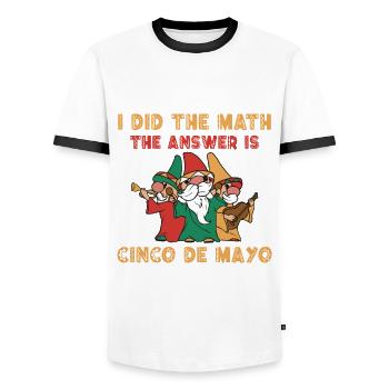 Drôle de Cinco De Mayo Nains - T-shirt contrasté Homme - blanc/noir - Devant - AI Model Female 172 light (172cm) & AI Model Male 178 dark (178cm)