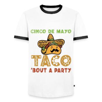 Drôle de dicton Cinco de Mayo - T-shirt contrasté Homme - blanc/noir - Devant - AI Model Female 172 light (172cm) & AI Model Male 178 dark (178cm)
