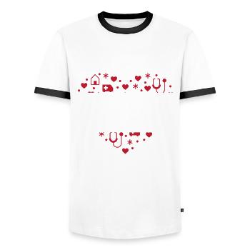 Wound Manager - Men's Ringer Shirt - white/black - Front - AI Model Female 172 light (172cm) & AI Model Male 178 dark (178cm)