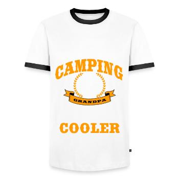 Lustiger Camping Opa - Männer Kontrast-T-Shirt - Weiß/Schwarz - Vorne - AI Model Female 172 light (172cm) & AI Model Male 178 dark (178cm)