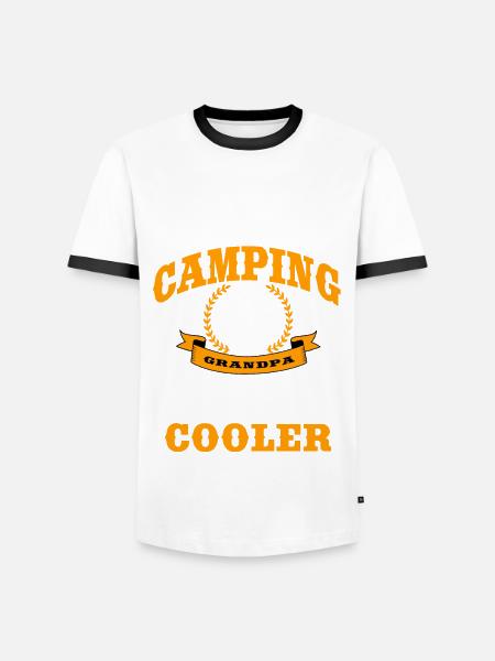 Fun camping grandpa - Men's Ringer Shirt - white/black
