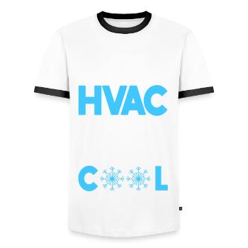 Funny HVAC technician clothing - Men's Ringer Shirt - white/black - Front - AI Model Female 172 light (172cm) & AI Model Male 178 dark (178cm)