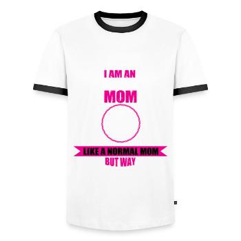 Oncology Nurse Mama - Men's Ringer Shirt - white/black - Front - AI Model Female 172 light (172cm) & AI Model Male 178 dark (178cm)