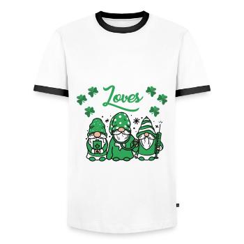 Funny Dialysis Nurse St. Patrick's Day - Men's Ringer Shirt - white/black - Front - AI Model Female 172 light (172cm) & AI Model Male 178 dark (178cm)