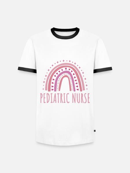 Kinderkrankenschwester Regenbogen - Männer Kontrast-T-Shirt - Weiß/Schwarz