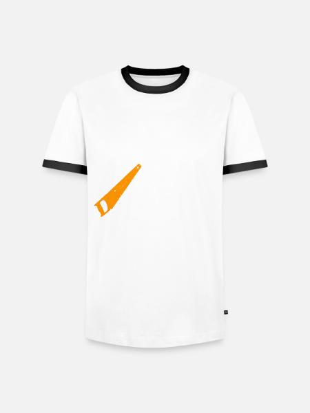 Large Handsaw Saying Carpenter - Men's Ringer Shirt - white/black