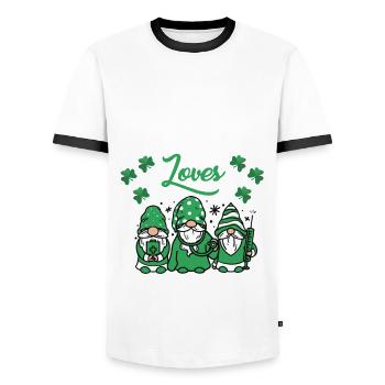 PTA adore la Saint-Patrick irlandaise de Shenanigance - T-shirt contrasté Homme - blanc/noir - Devant - AI Model Female 172 light (172cm) & AI Model Male 178 dark (178cm)