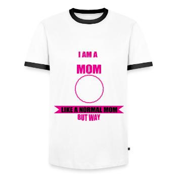 Physiothérapeute Assistante Mère - T-shirt contrasté Homme - blanc/noir - Devant - AI Model Female 172 light (172cm) & AI Model Male 178 dark (178cm)