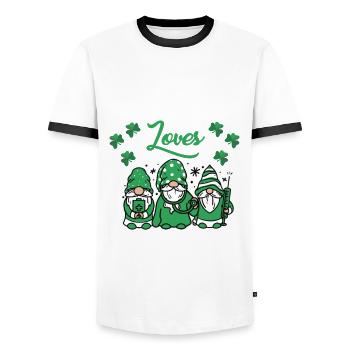 Endoscopy Nurse St. Patrick's Day - Men's Ringer Shirt - white/black - Front - AI Model Female 172 light (172cm) & AI Model Male 178 dark (178cm)