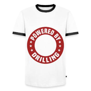 Angetrieben Durch Bohren - Männer Kontrast-T-Shirt - Weiß/Schwarz - Vorne - AI Model Female 172 light (172cm) & AI Model Male 178 dark (178cm)